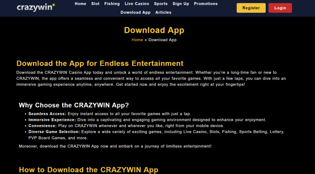 Crazywin Fake site