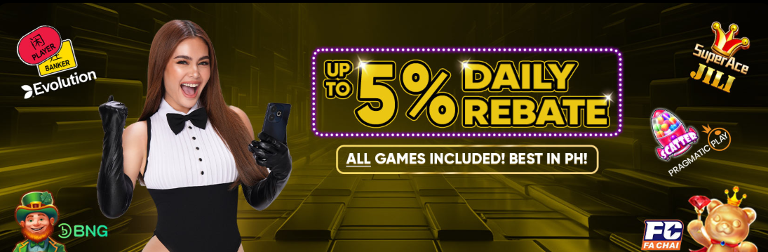 Up to 5% Daily Rebate: Minimum Rebate of ₱1 Guaranteed